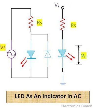 LED作为指示灯-电路图