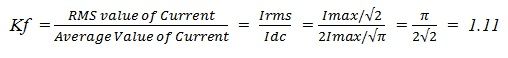 全波整流器的形状因子